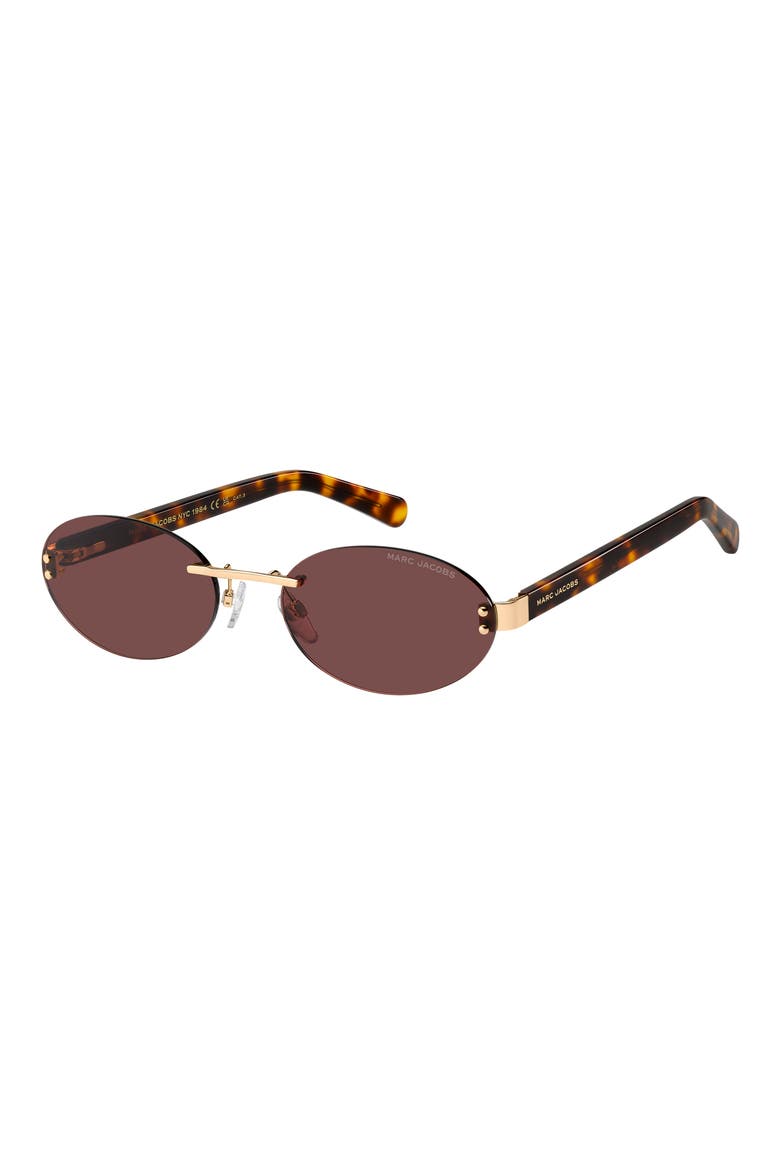 57mm Oval Sunglasses, Alternate, color, GOLD RED/ BURGUNDY