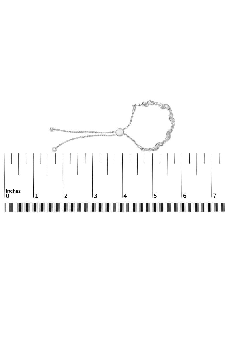 Silver 1/2 Cttw Diamond Double Wave Bolo Bracelet, Alternate, color, White