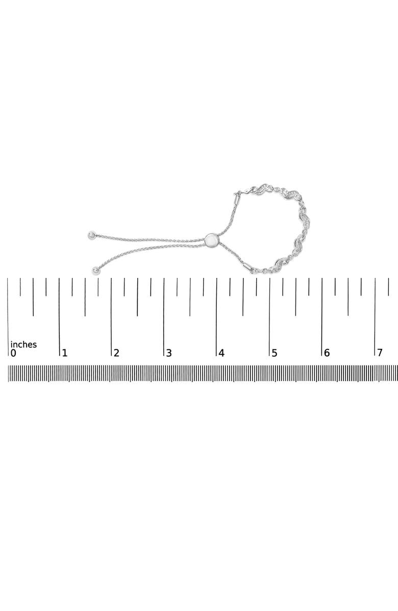 Haus of Brilliance Silver 1/2 Cttw Diamond Double Wave Bolo Bracelet, Alternate, color, White