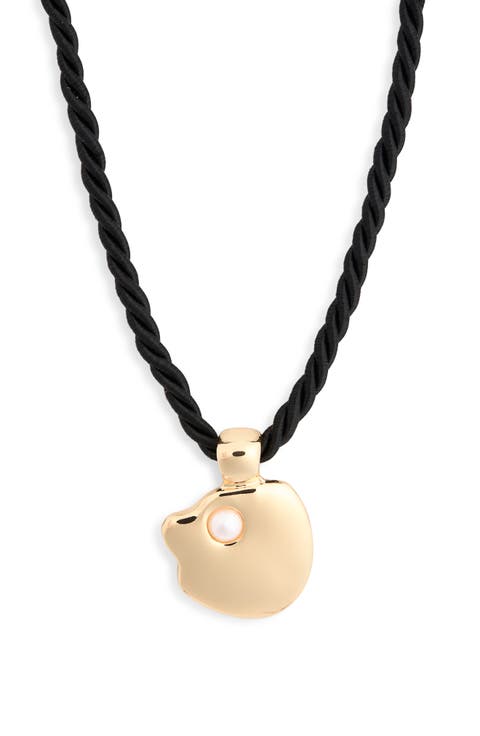 Faux Pearl Pendant Rope Choker