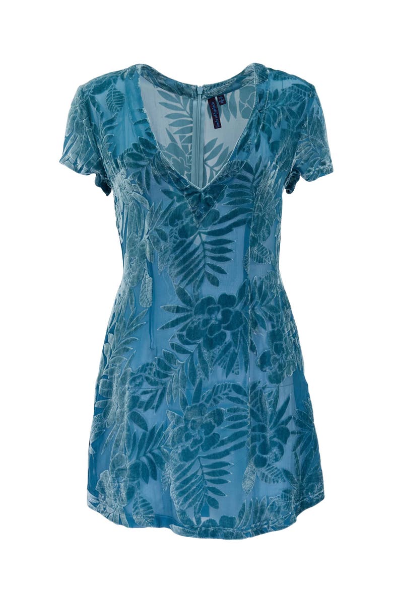 Lords of Harlech Country Floral Womens V-neck Mini Dress, Alternate, color, Country Floral Teal