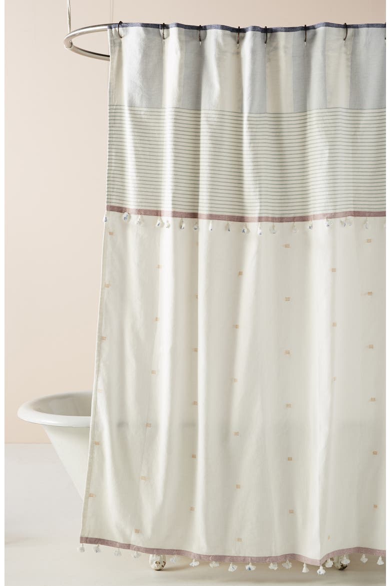Anthropologie Rayas Shower Curtain, Main, color, BLUE