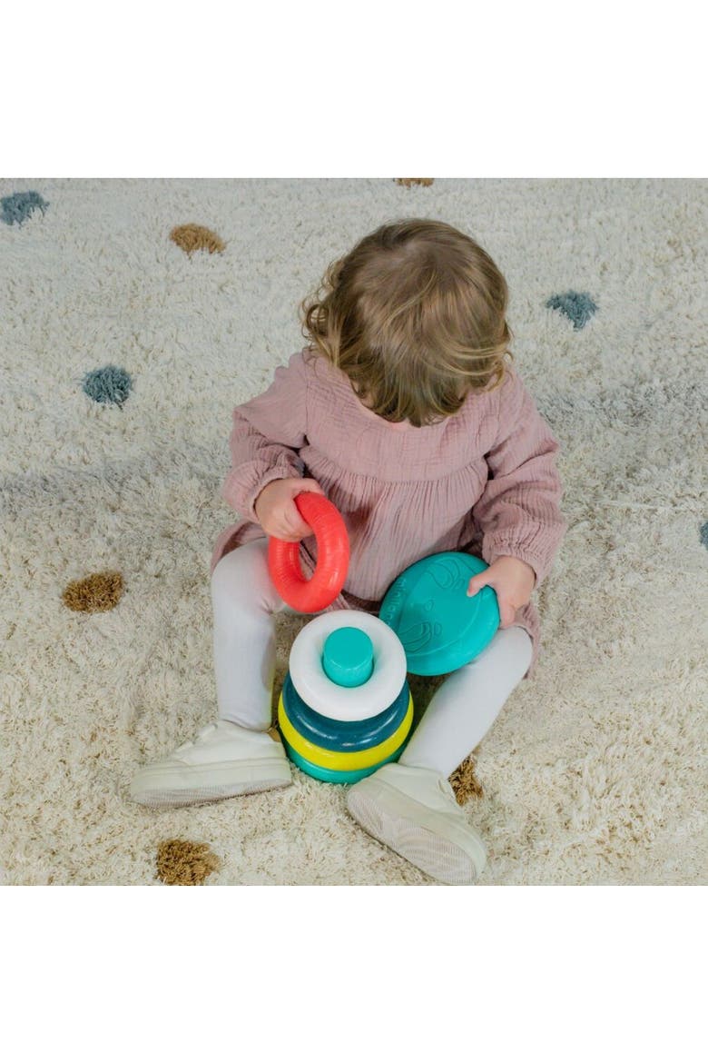 Feel To Learn Tower Stacking And Rolling Rings, Alternate, color, Blue-Green Multi
