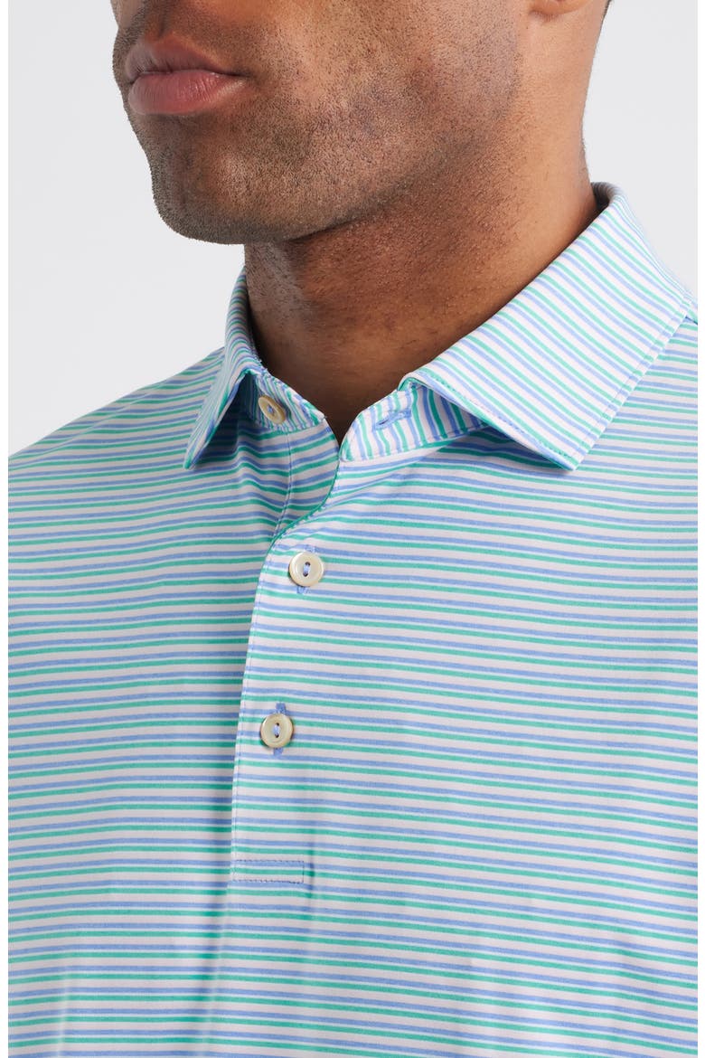Lenway Stripe Performance Jersey Polo, Alternate, color, SEASIDE BLUE