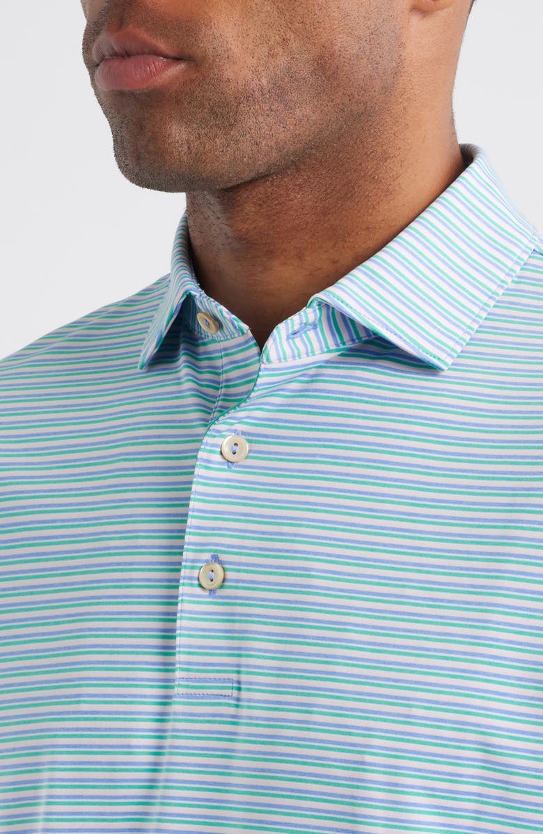Peter Millar Lenway Stripe Performance Jersey Polo, Alternate, color, Seaside Blue