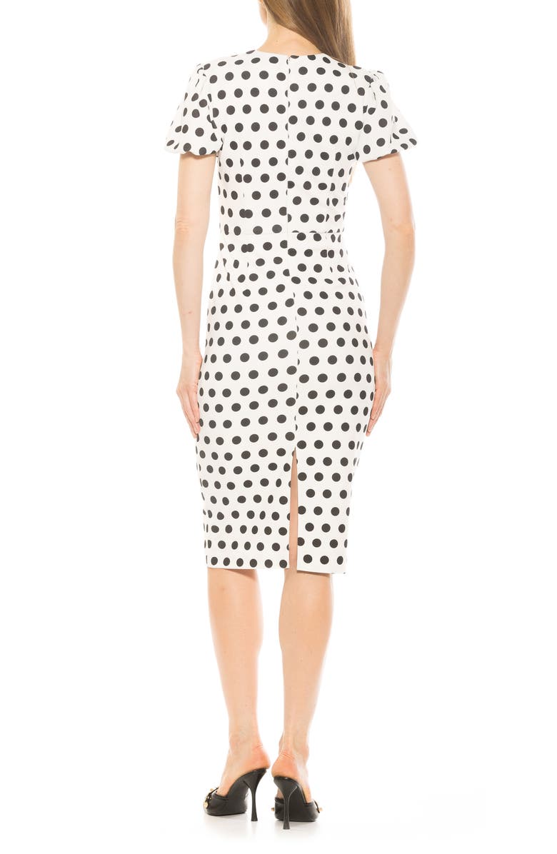 Alexia Admor Micaela Sweetheart Neck Sheath Dress, Alternate, color, Ivory Polka Dot