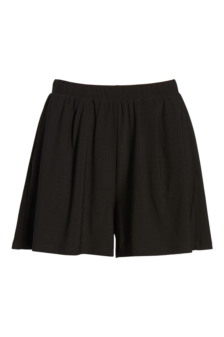 Pleat Front Shorts, Alternate, color, BLACK
