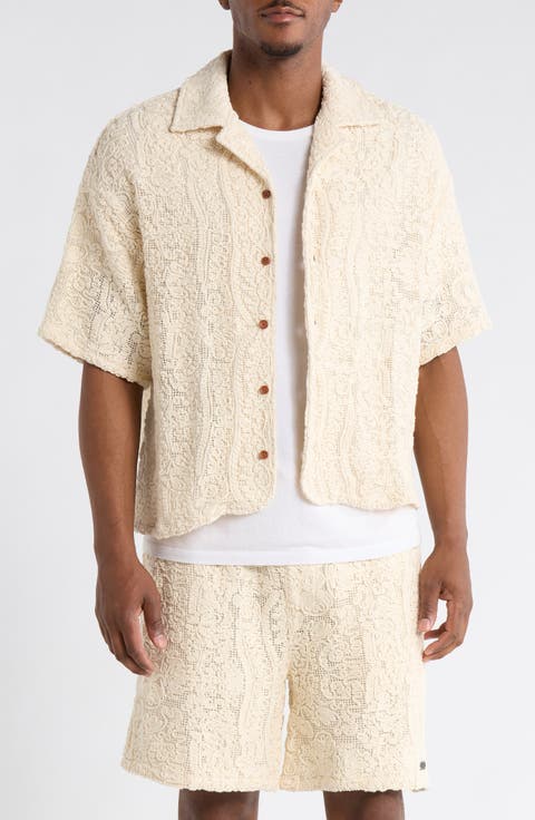 Mind Maze Cotton Blend Camp Shirt