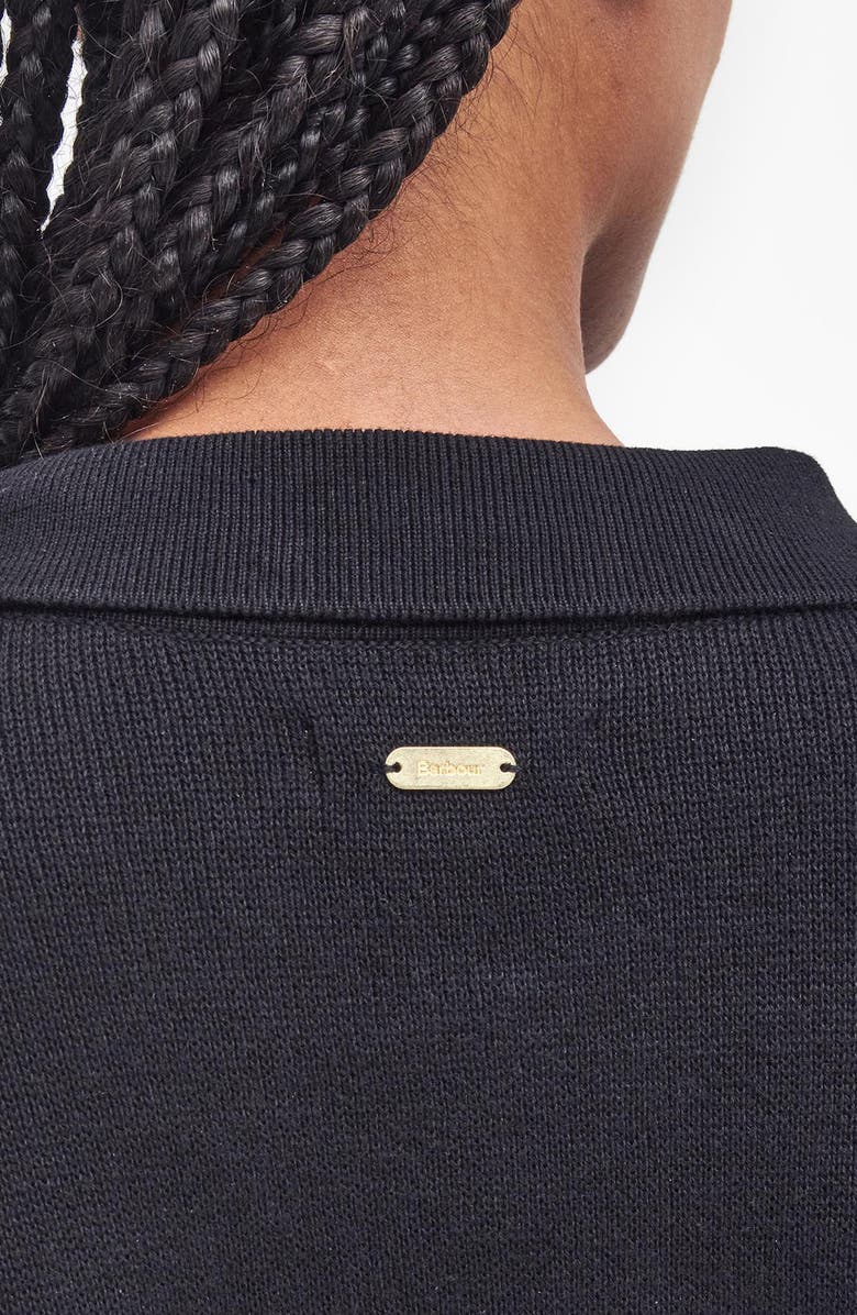 Barbour Noelle Boxy Cotton Cardigan, Alternate, color, Black