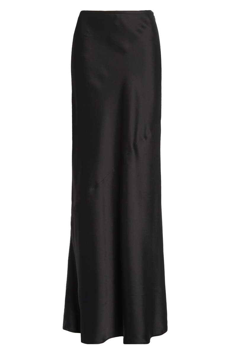 ST. JOHN Beverly Liquid Satin Skirt, Alternate, color, Black