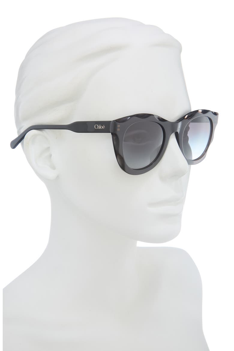 50mm Round Sunglasses, Alternate, color, GREY BLACK GREY