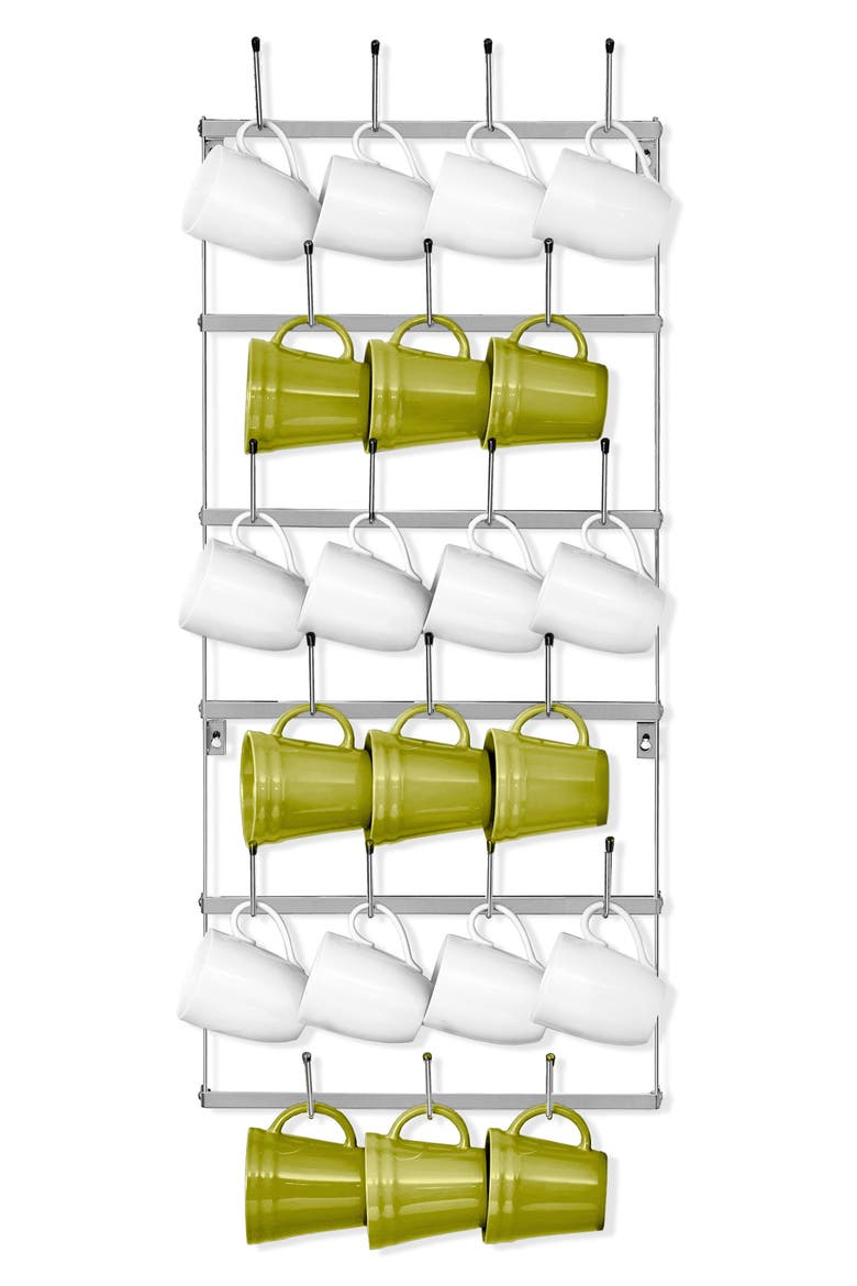 Small 6-Tier Metal Mug Rack, Alternate, color, SILVER
