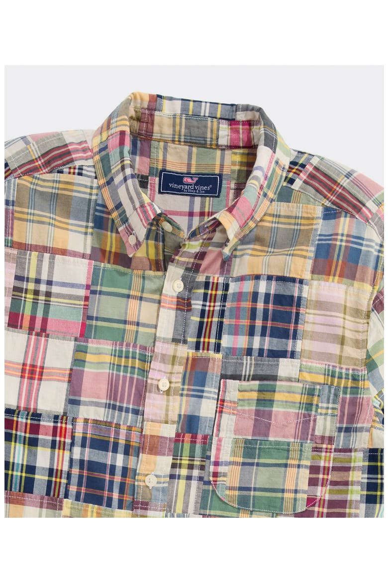 Patchwork Madras Button Down Shirt, Alternate, color, MULTI PATCHWORK