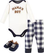 Hudson Baby Three-Piece Long-Sleeve Bodysuit Outfit with Pants and Footwear