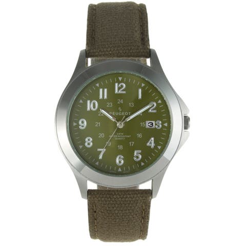Millitary Dial Calendar Canvas Strap Watch - 40MM