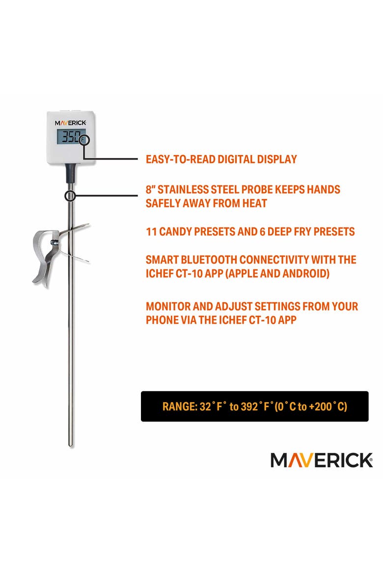 iChef Bluetooth Candy & Deep Fry Thermometer, Alternate, color, White
