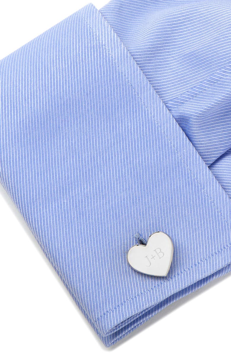 Cufflinks, Inc. Engravable Heart Cuff Links, Alternate, color, 