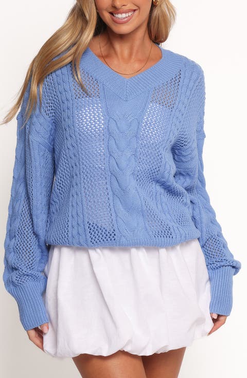 Janie Mixed Open Stitch Sweater