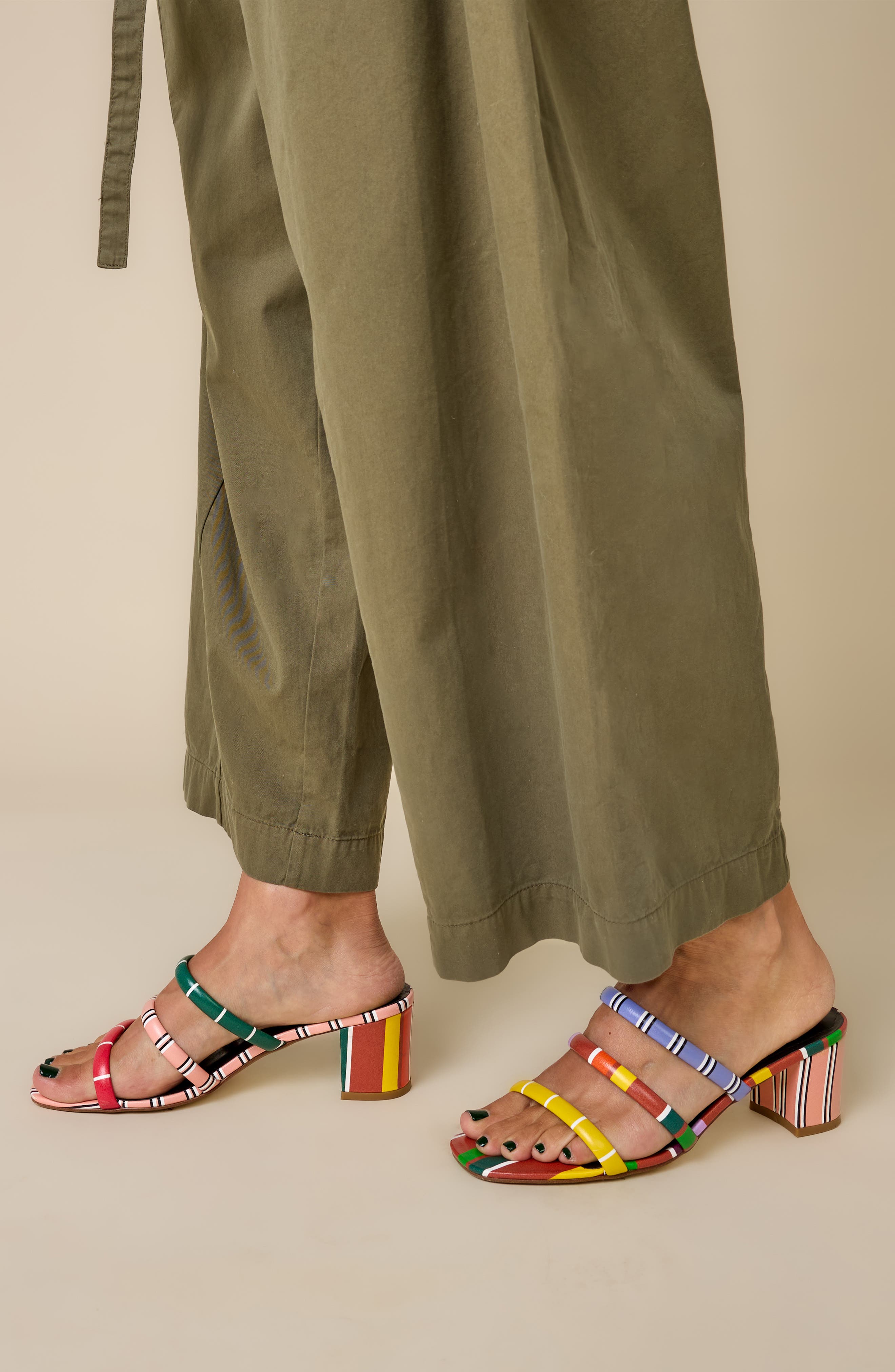 Charlotte Stone Belle Mismatch Slide Sandal, Alternate, color, 