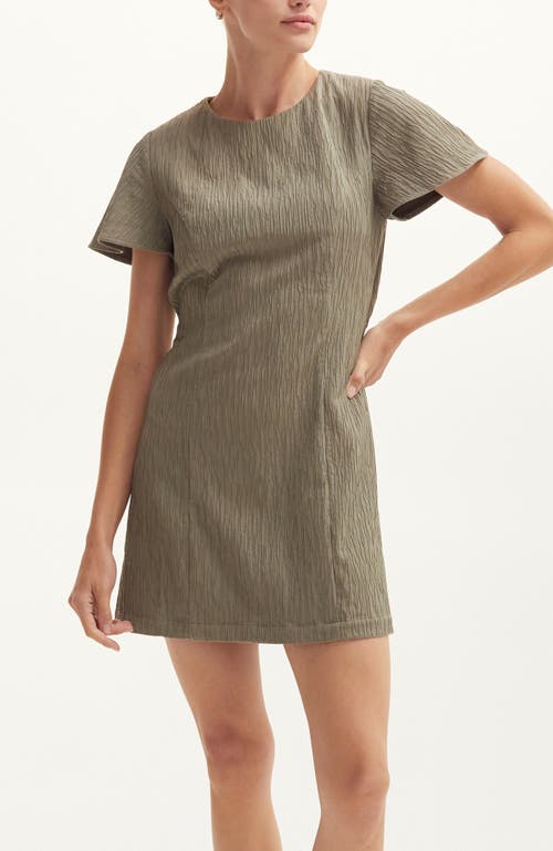 Crescent Textured Back Cut Out Mini Dress In Gray