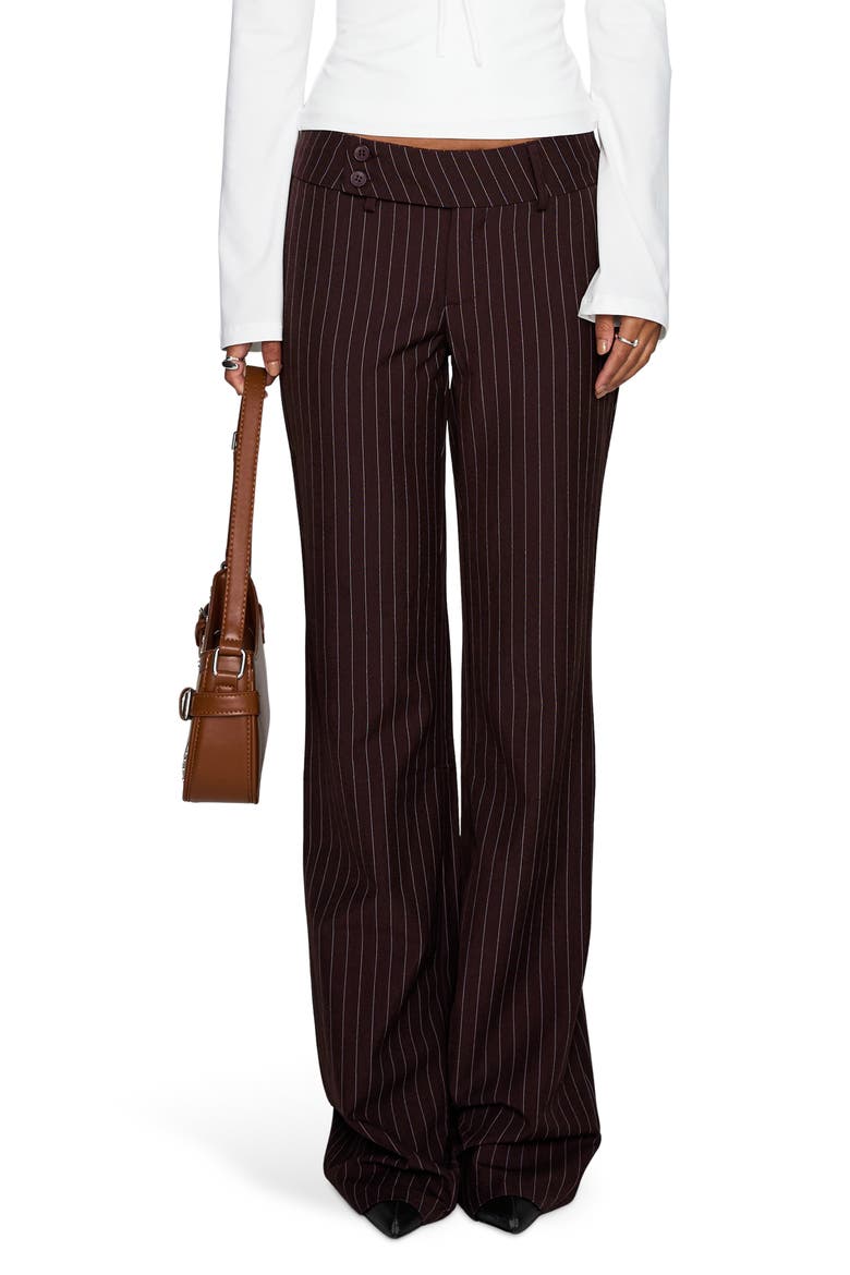 Kinkirk Flare Pants, Main, color, BROWN PINSTRIPE