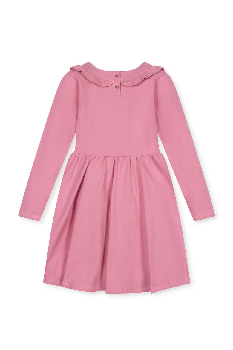 Kids' Organic Ruffle Neck Knit Skater Dress, Alternate, color, Rose Pink