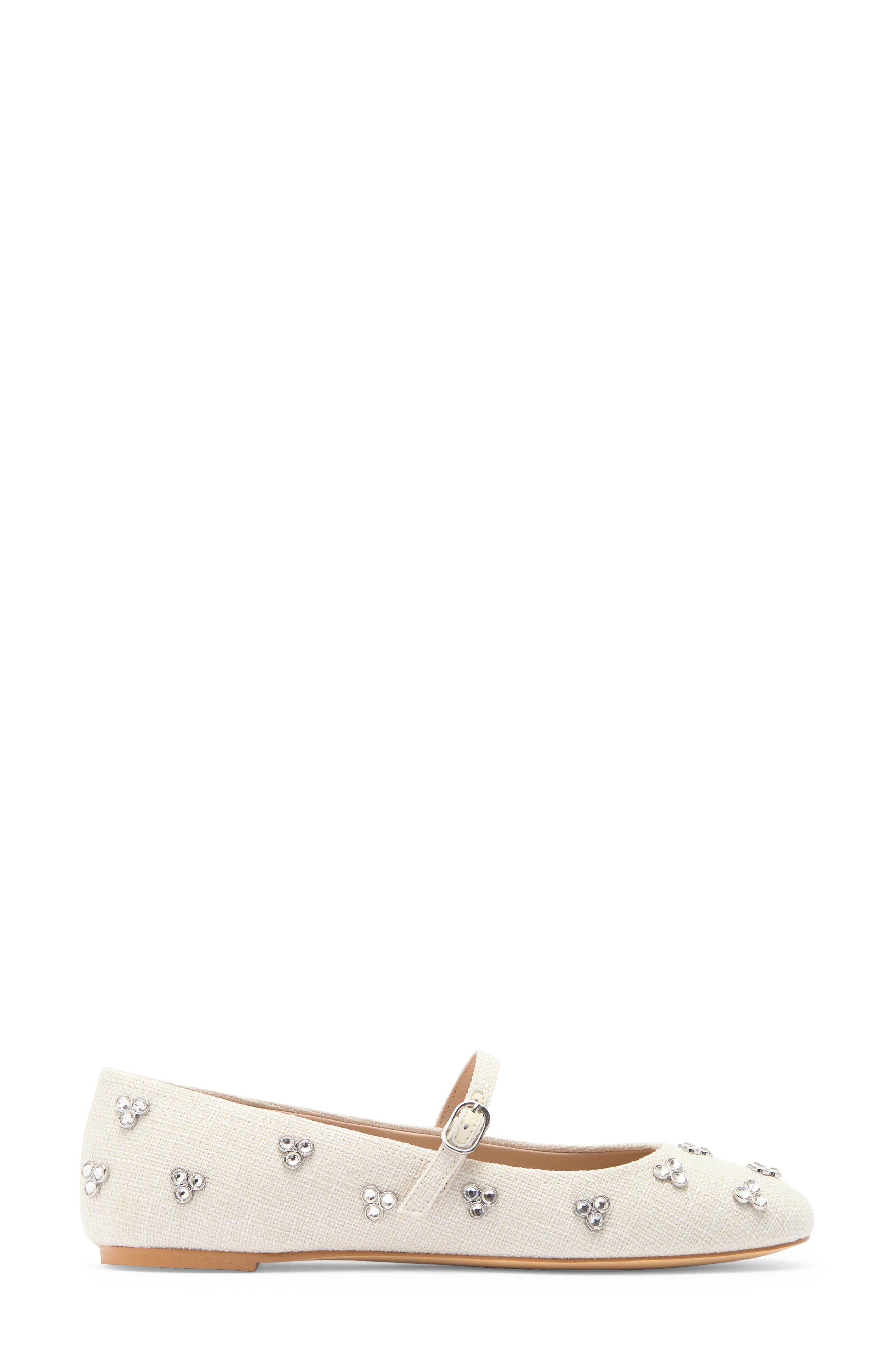 Stuart Weitzman Tammy Crystal Mary Jane Flat, Alternate, color, Cream