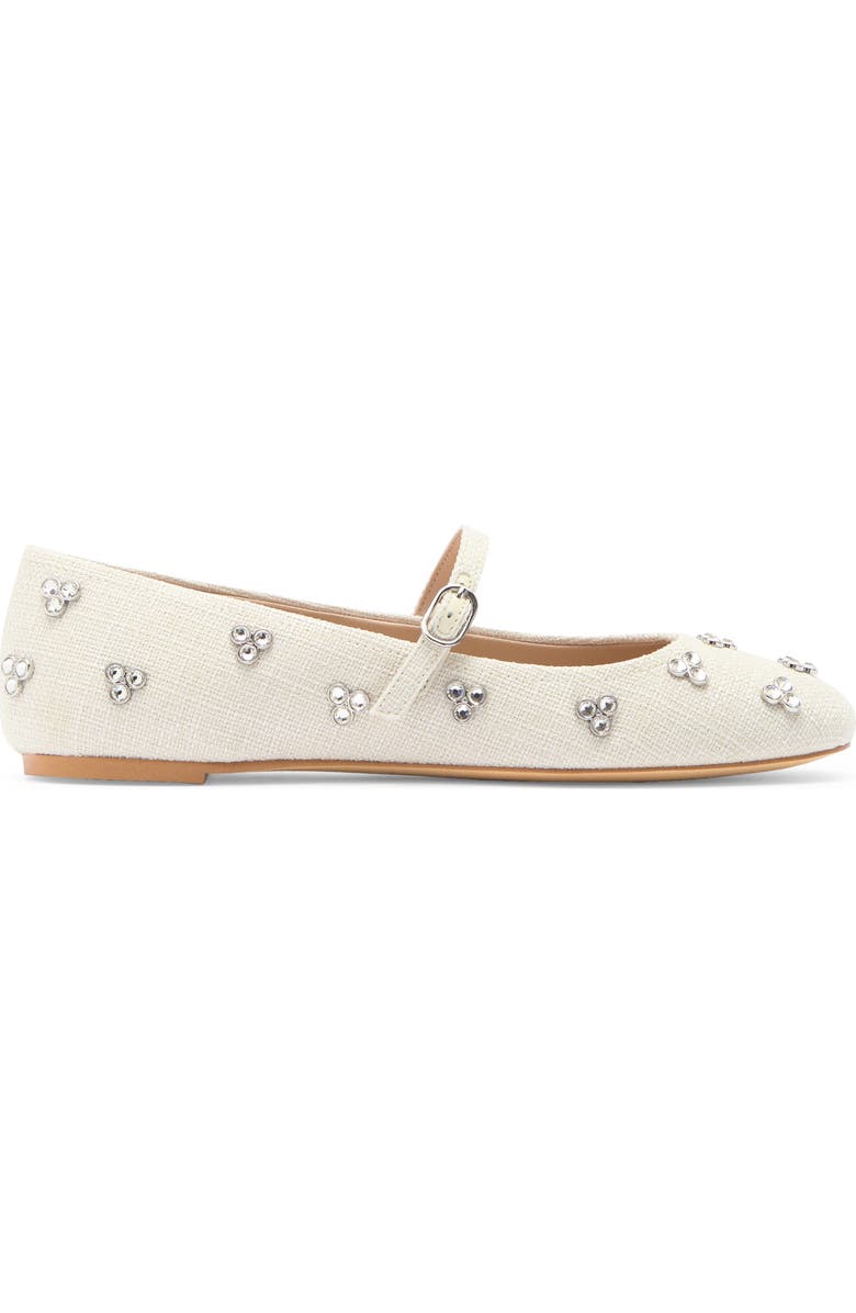 Stuart Weitzman Tammy Crystal Mary Jane Flat, Alternate, color, Cream