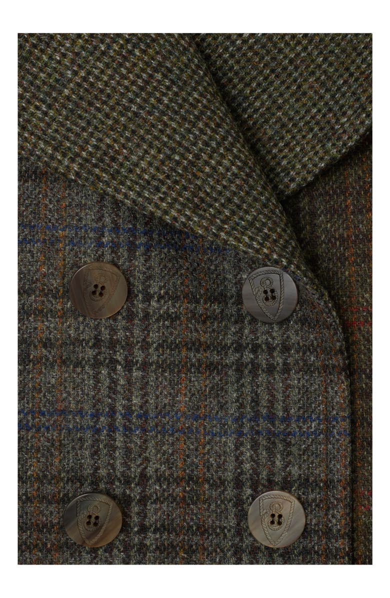 Burberry Patchwork Check Wool Pea Coat, Alternate, color,
