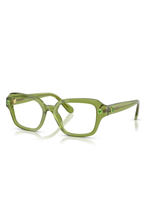 Swarovski 54mm Pillow Optical Glasses In Transparent Green
