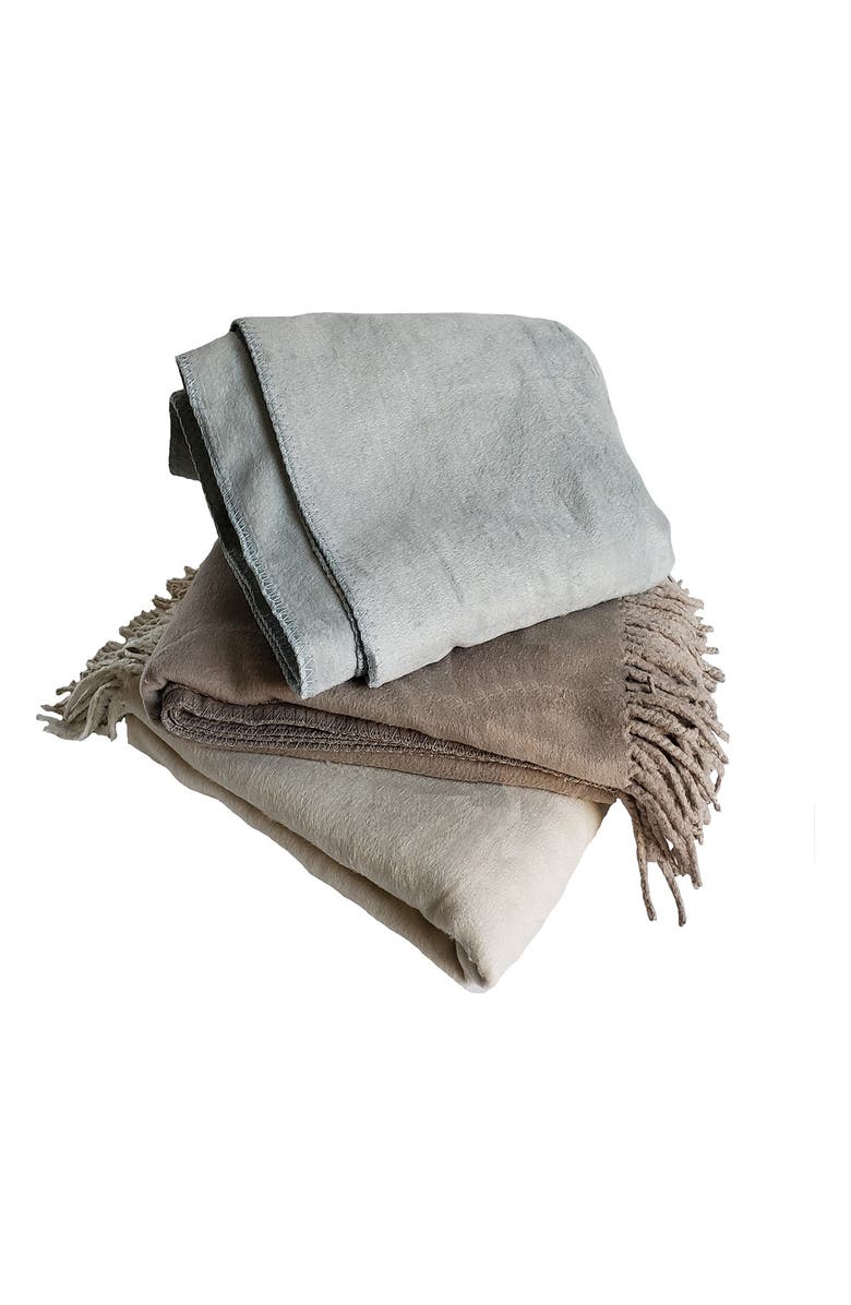 MELANGE HOME Plaza Silk Blend Throw Blanket, Alternate, color, Gray