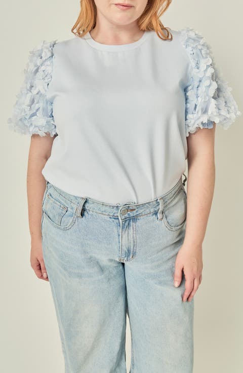Flower Mixed Media Top