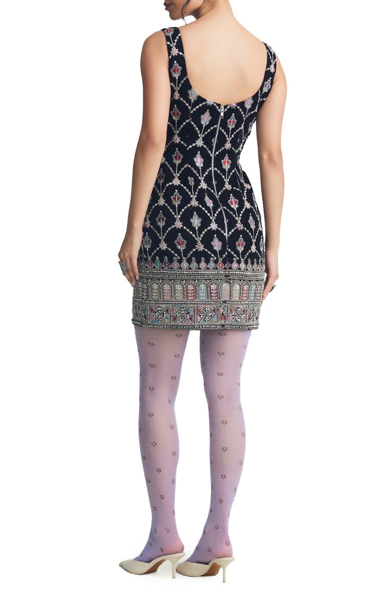 holiCHIC Sarina Sleeveless Embroidered Minidress, Alternate, color, Black