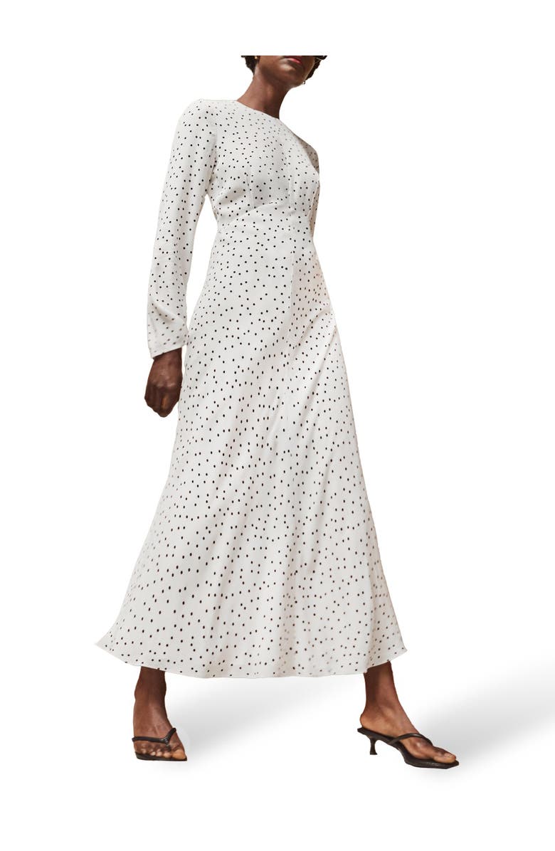 Ro&Zo Polka Dot Tie Back Dress, Alternate, color, White