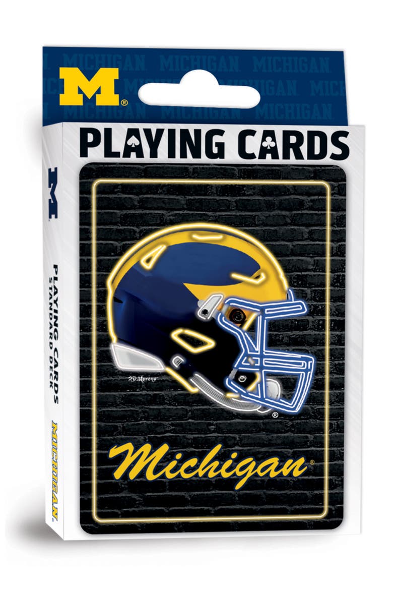 Michigan Wolverines Neon Playing Cards, Main, color, Multicolor