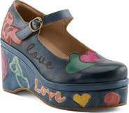 L'Artiste by Spring Step Peacenluv Mary Jane Wedge Pump