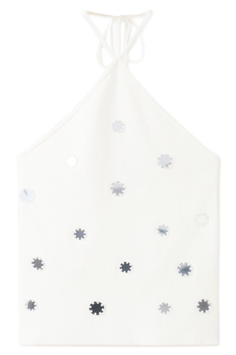 Metallic Appliqué Halter Top, Alternate, color, WHITE