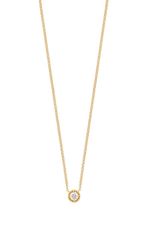 18K Yellow Gold Diamond Pendant Necklace