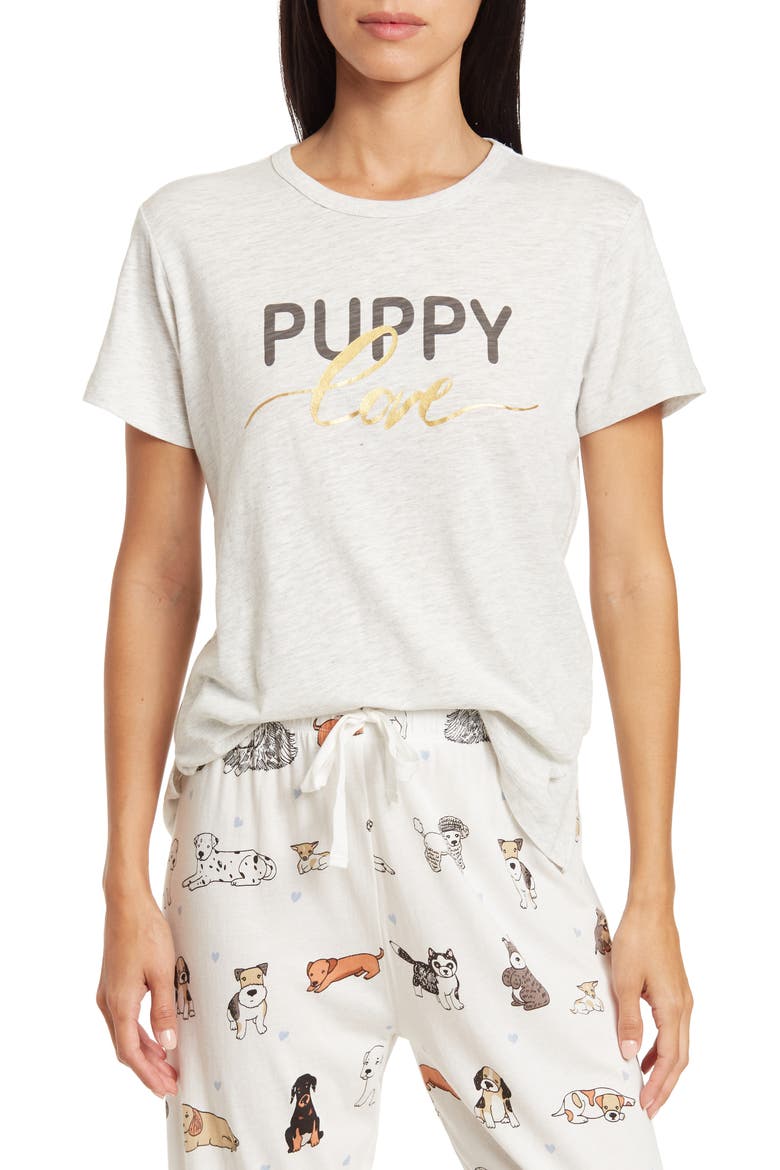 Puppy Love Pajama T-Shirt, Main, color, CLOUD