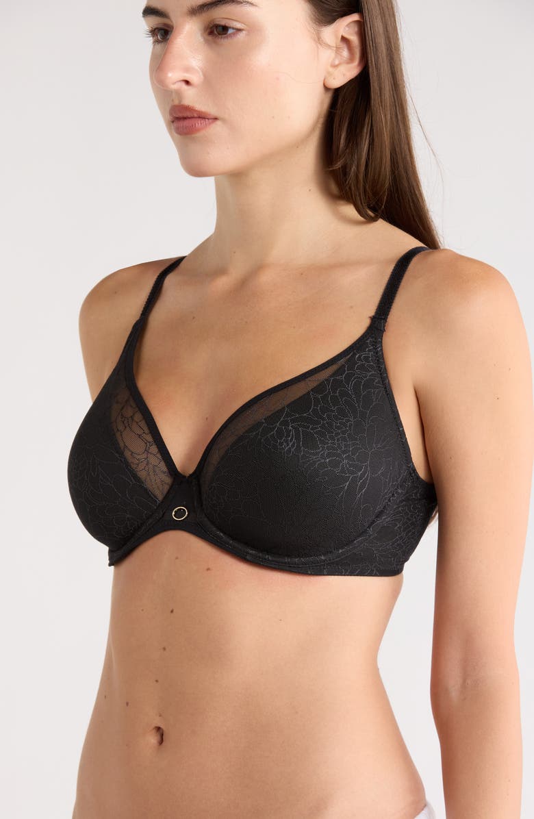 Chantelle Lingerie Belle Underwire Plunge Bra, Alternate, color, Black-011