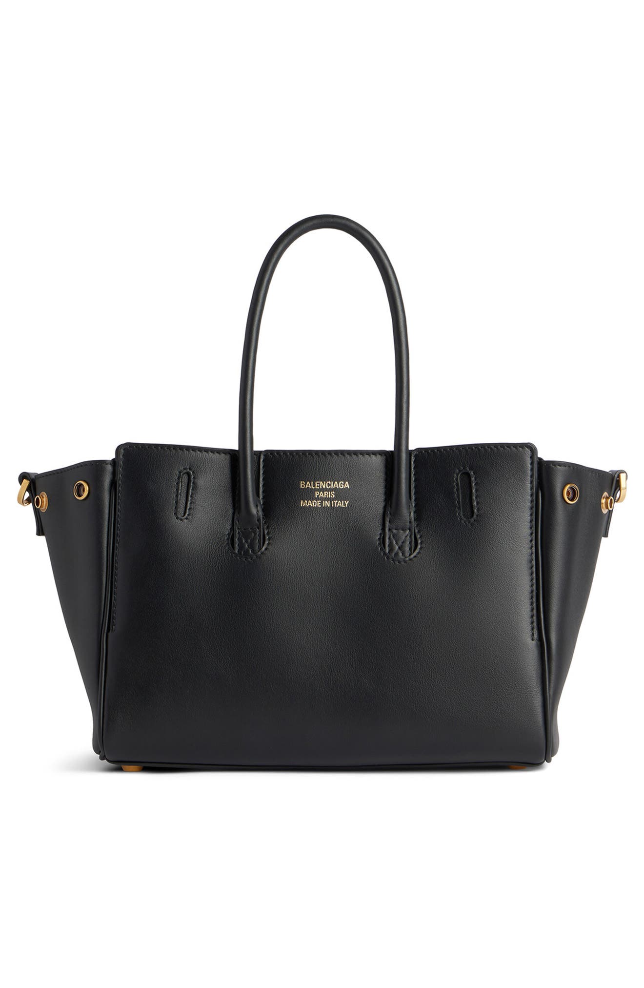 Balenciaga Mini Bel Air Leather Tote, Alternate, color, 1000 Black