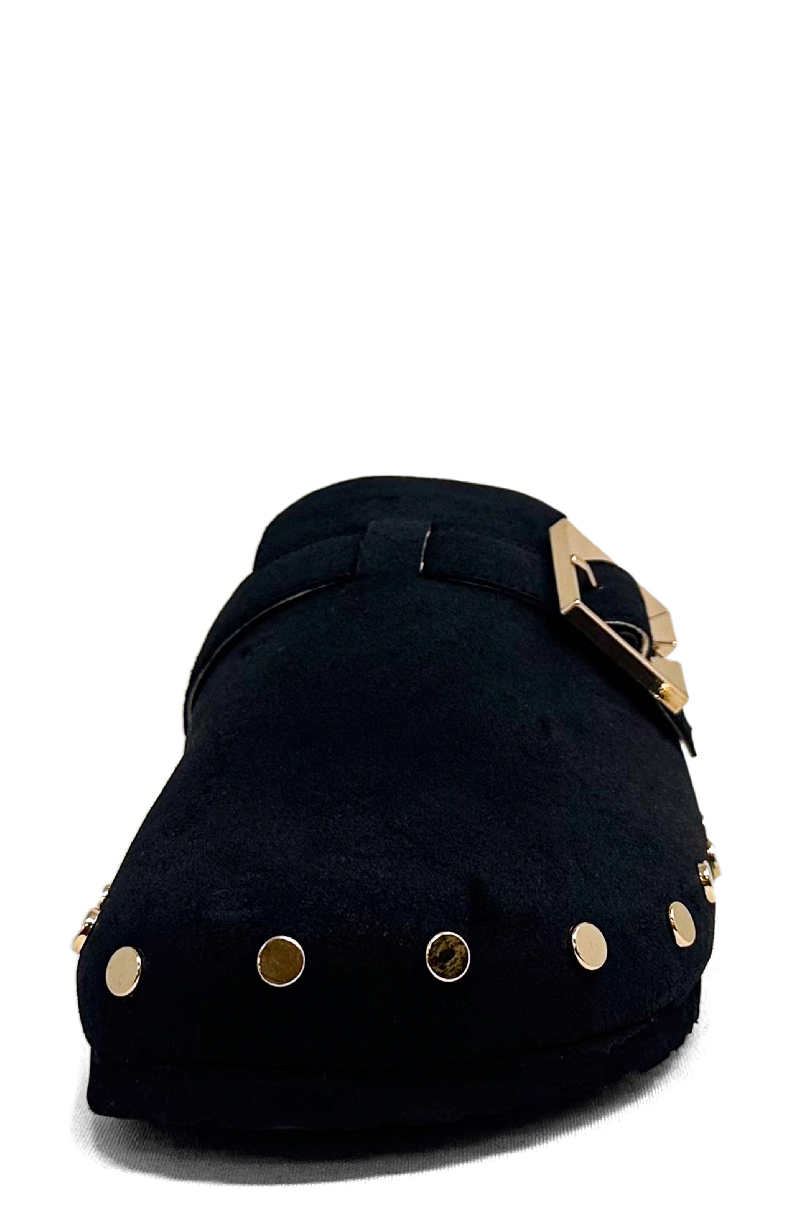 SHUSHOP Tori Faux Shearling Lined Clog, Alternate, color, Black Suede