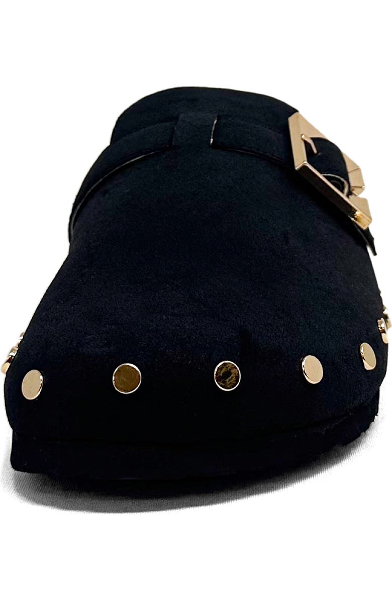 SHUSHOP Tori Faux Shearling Lined Clog, Alternate, color, Black Suede