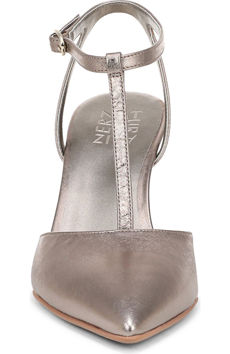 Naturalizer Astrid T-Strap Pointed Toe Pump, Alternate, color, Patina Pewter