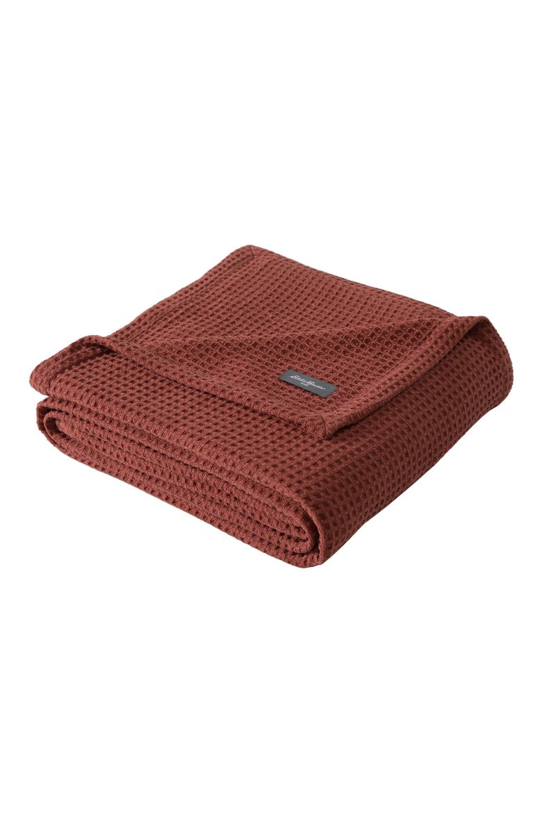 Premium Cotton Waffle Throw Blanket, Main, color, BURNT ORANGE