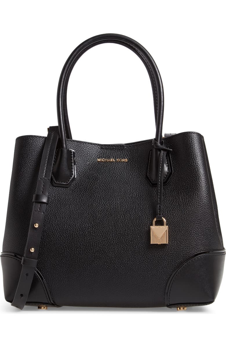 MICHAEL Michael Kors Medium Mercer Leather Satchel, Main, color,