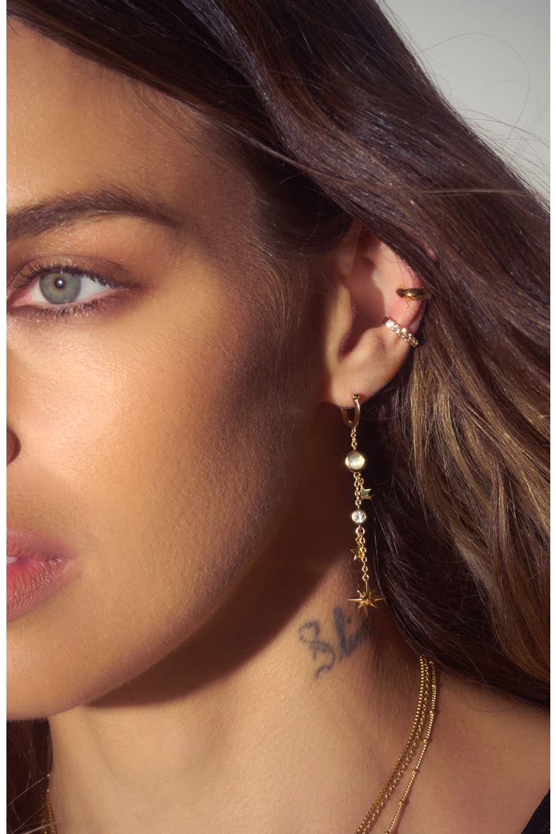 Heavenly Sparkle Drop Earrings, Alternate, color, GOLD VERMEIL