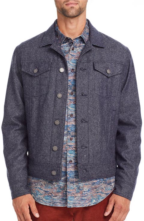 Slim Fit Solid Trucker Jacket