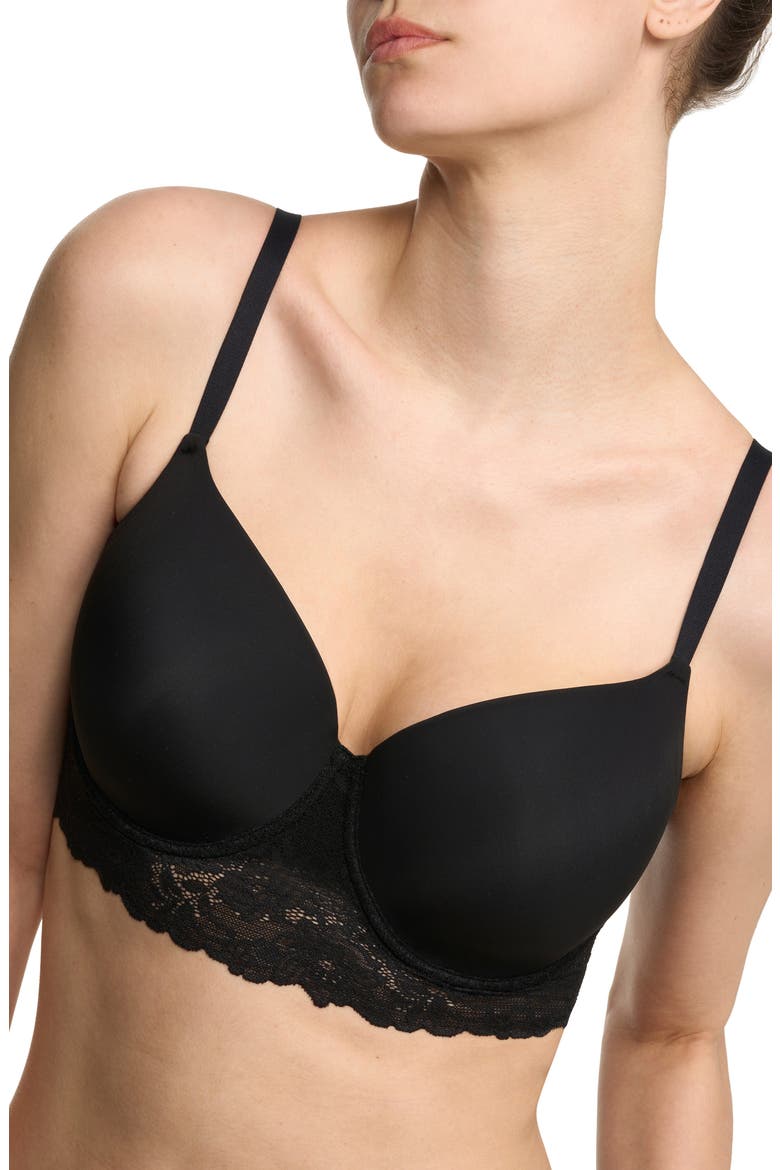 Heavenly Full Coverage Longline Bra, Alternate, color, BLACK