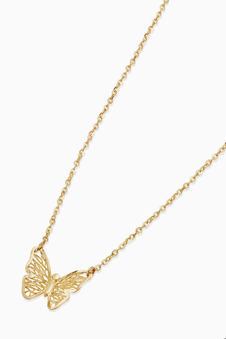 14K Yellow Gold Social Butterfly Pendant Necklace, Alternate, color, Yellow Gold